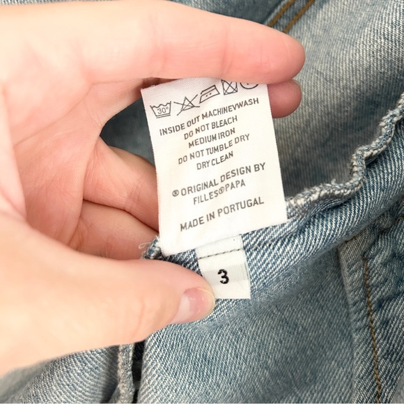 FILLES A PAPA Long Distressed Denim Jacket - Picture 3 of 7